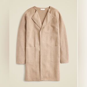 NWT J.Crew $158 Juliette collarless sweater-blazer Hthr Birch Size L J6339